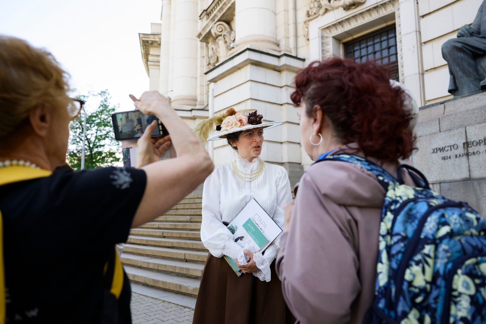 A guest photographs the guide